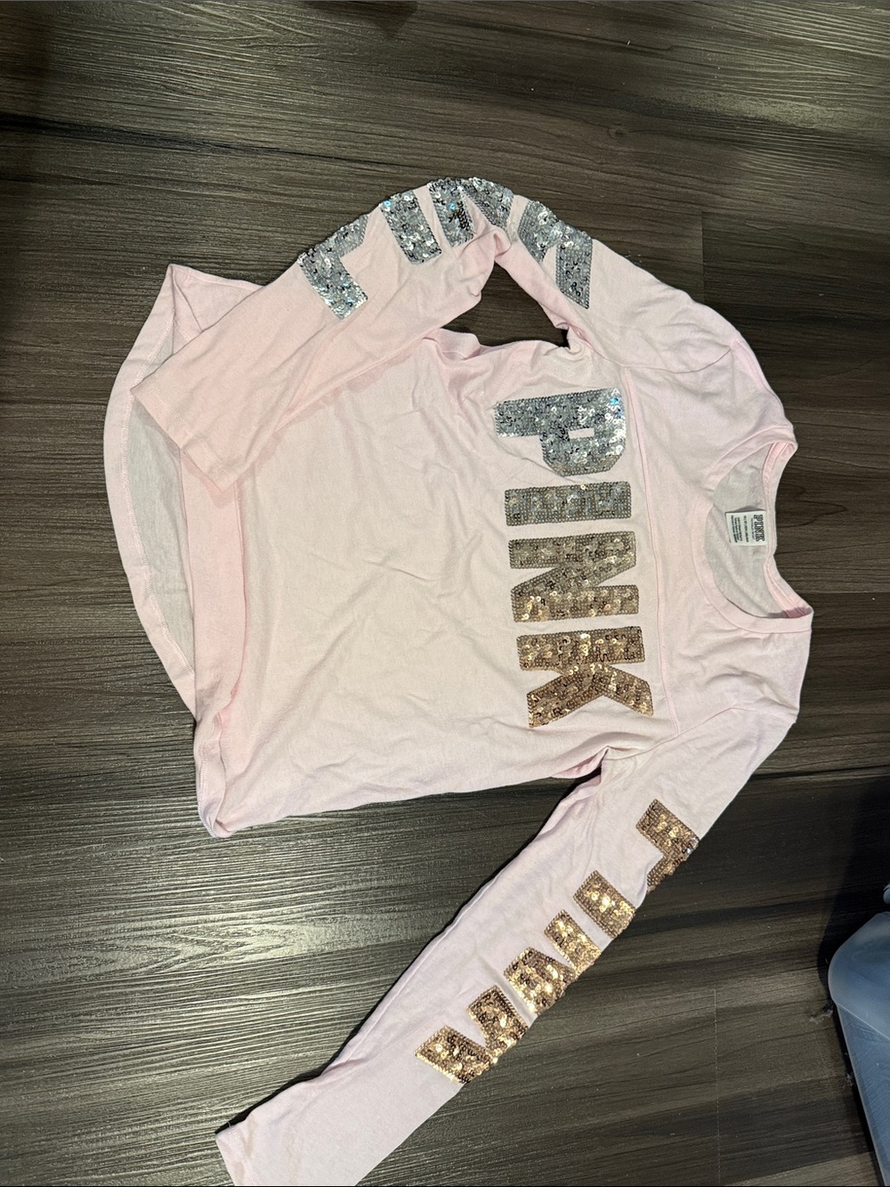 Pink Sequin Long Sleeve Shirt